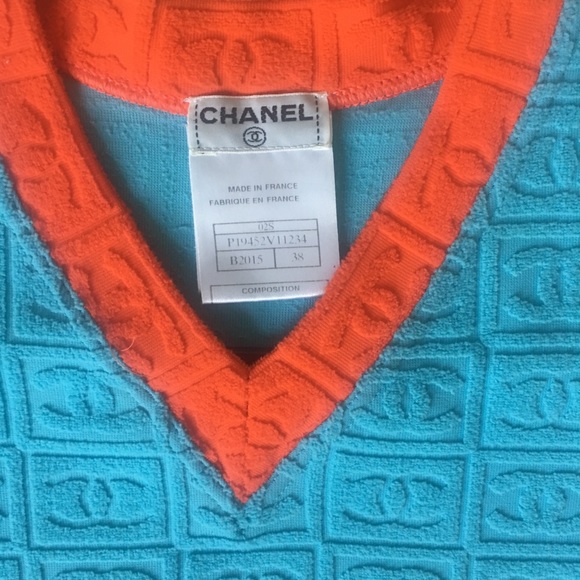 ‼️SOLD‼️ AUTH CHANEL SPORT TERRY LOGO TOP SS02 - Picture 4 of 5